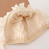 Koreański Styl Zimowa Czapka Wełniana z Koronką dla Malucha - Grubo Dziana, Wiązana, Ochrona Uszu