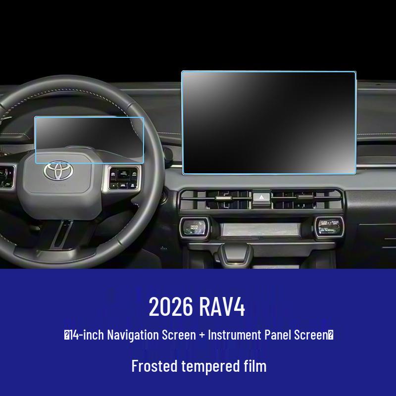 Compatible Tempered Protective Film for Toyota RAV4 Center Console Navigation Screen.