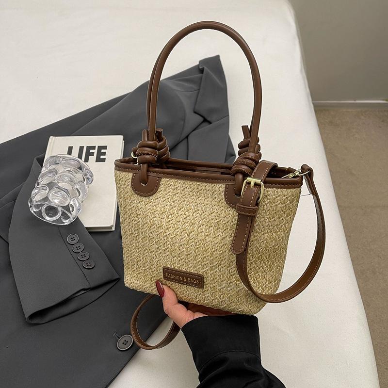 Dámská slaměná taška Commuter s velkou kapacitou, nová módní a všestranná taška přes rameno z roku 2024, oblíbená taška do podpaží