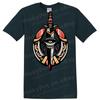 Sword Shield Graphic T Shirt Vintage Look Warrior Art Tee for Gamers