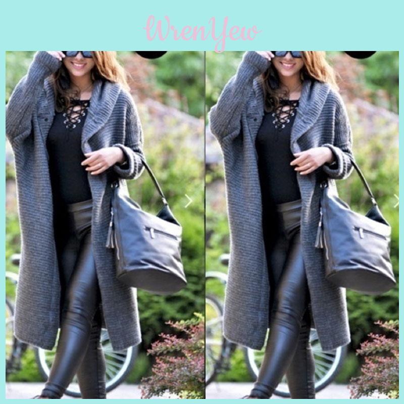 Cozy Plus Size Autumn And Winter Long Cardigan Hooded Sweater Womens Coat