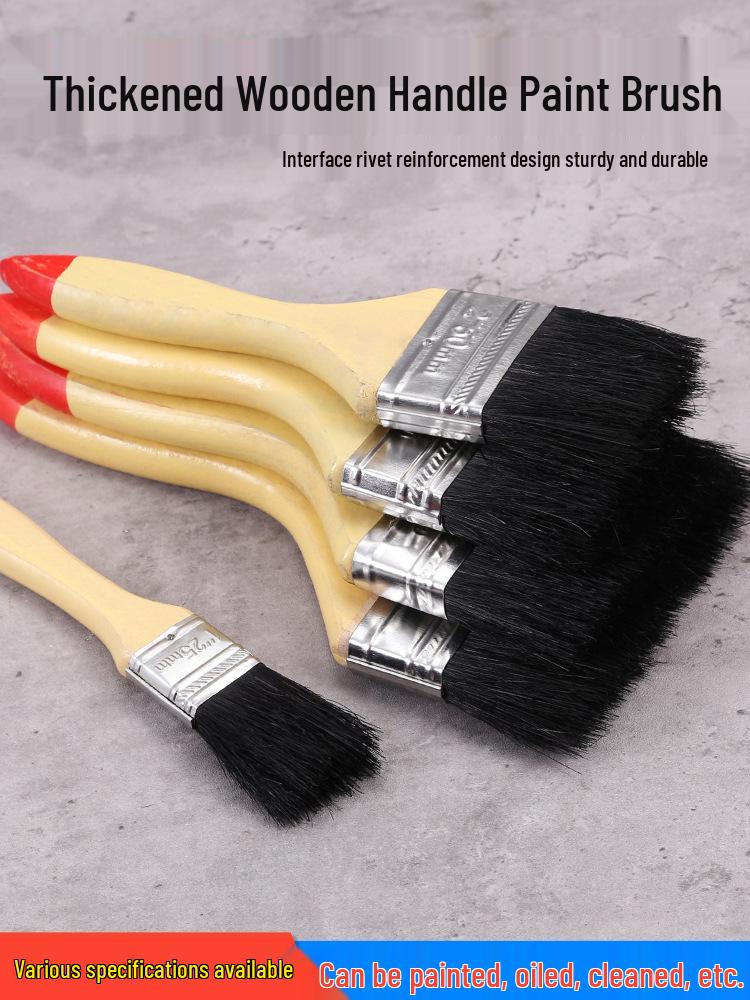 Black Pig Bristle Paint Brush for Oil Painting and Kitchen Use