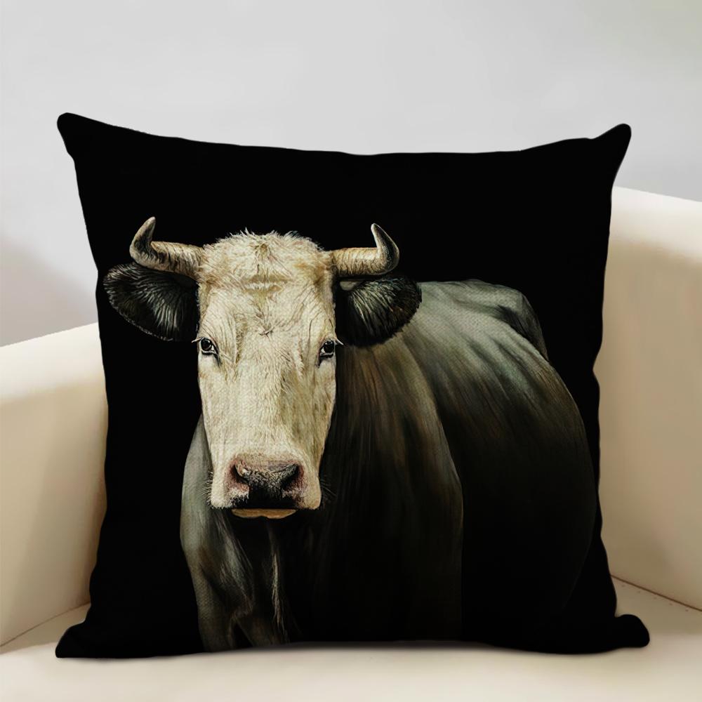 Animal Series Cushion Cover Nice Cow Sofa Decorative Pillow Cover Custom Pillow Case Outdoor Leisure Chair Waist Pillow Case