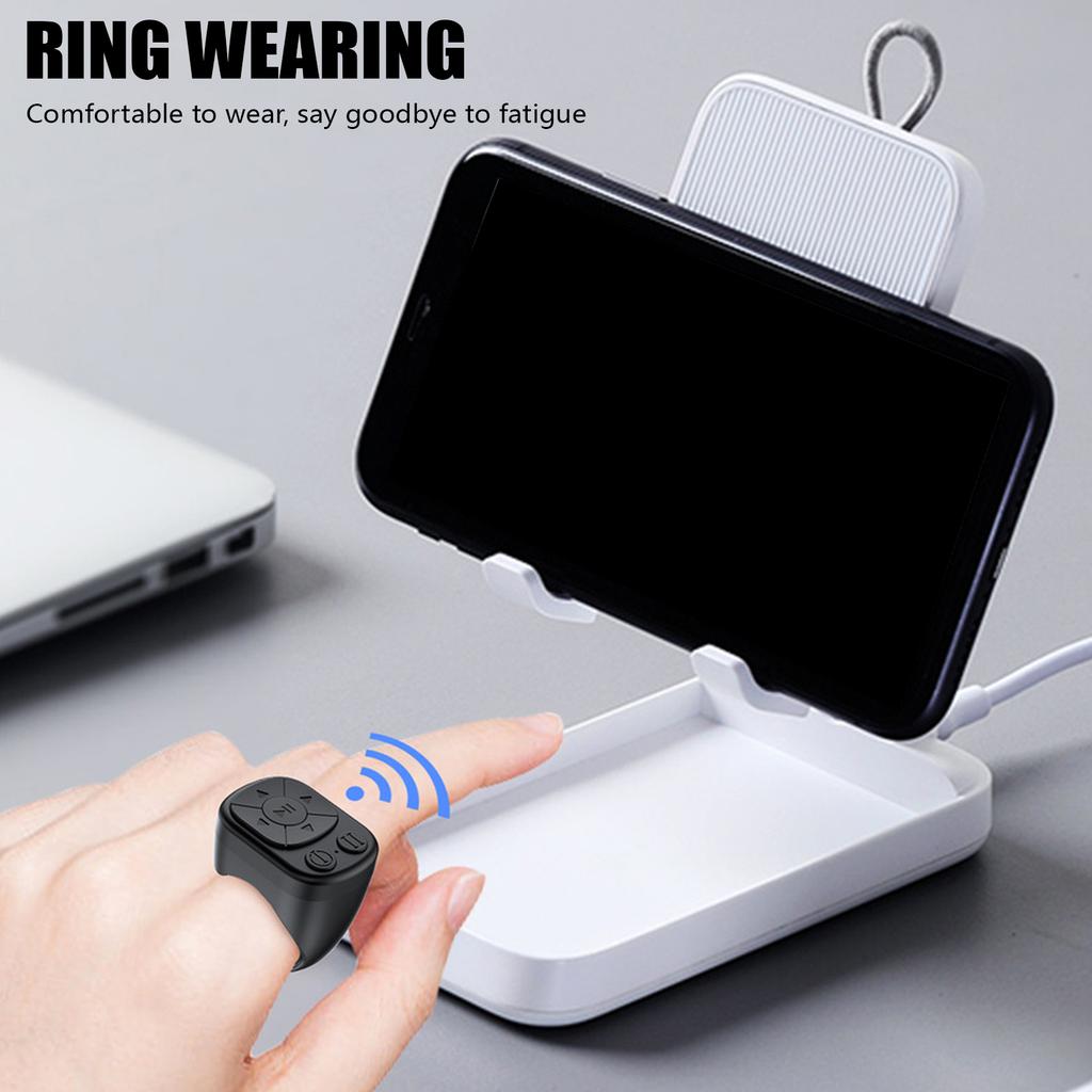 Remote Control for Page Turner Bluetooth-compatible Camera Video Recording Remote Scrolling Rings for Phone Tablet