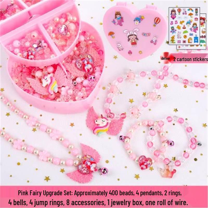 Beaded Toy Kit for Girls: DIY String Beads for Handmade Necklaces - Educational Birthday Gift