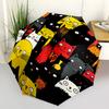1pc Cat Pattern Automatic Folding Umbrella - Compact 8-Rib Design, Durable Plastic & Iron, Lightweight for Outdoor Daily Use052