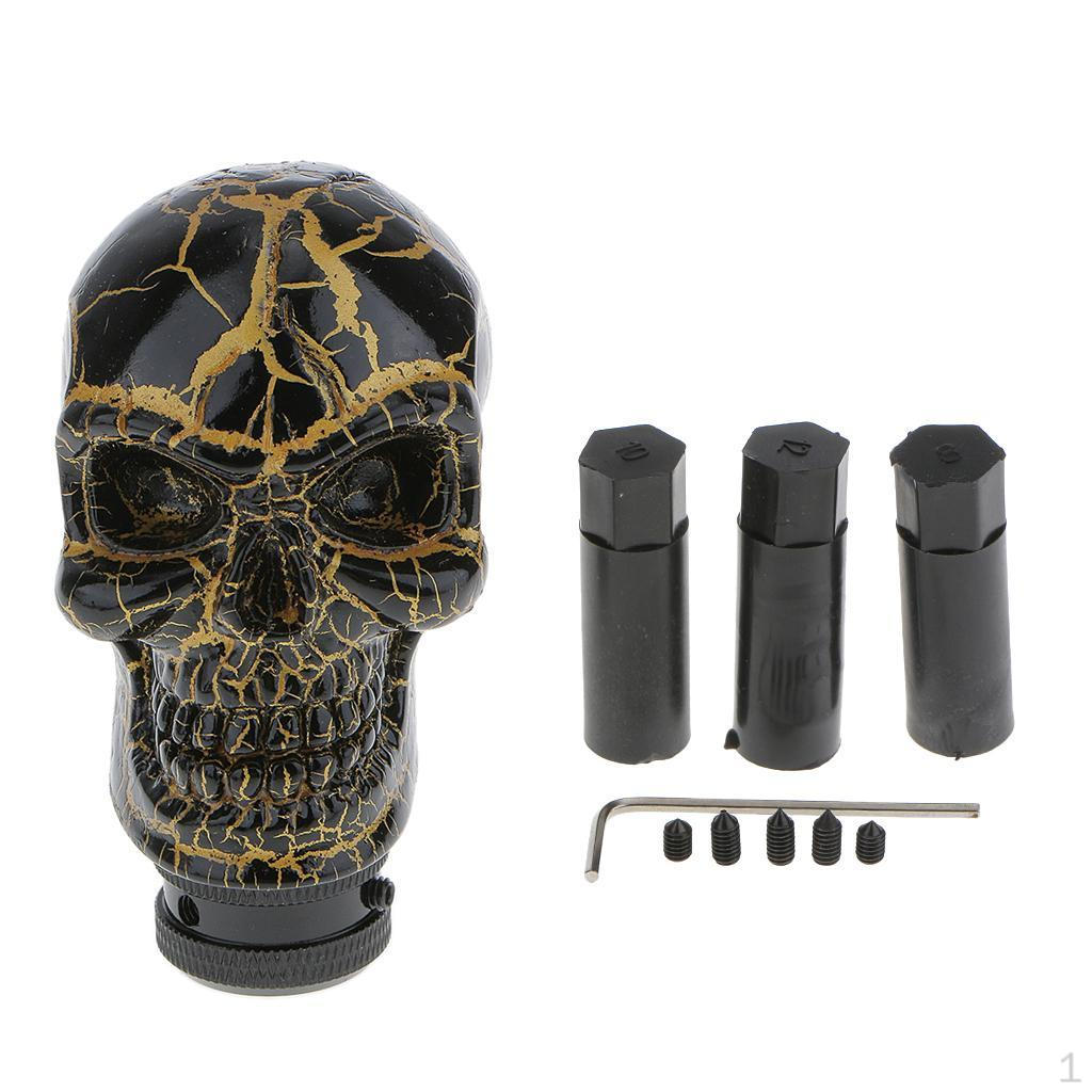 Skull Car Manual/Automatic Knob Gear Shift Head Shifter Lever Stick Golden-