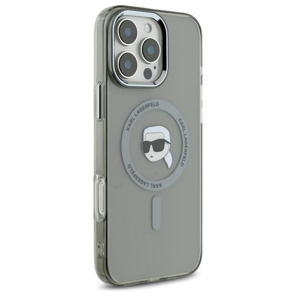 Karl Lagerfeld Klhmp16Xhlskik Iphone16 Pro Max 6.9 Czarny/Black Hardcase Iml Metal Karl Head Magsafe