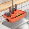 Sink Faucet Splash Guard Storage Basket, Faucet Drain Rack Made Of Silicone, Kitchen Wipes And Sponge Brushes Drain Storage Rack