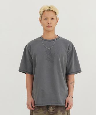 Tonilolenseu Pigment Graphic Short Sleeve T-Shirt Charcoal