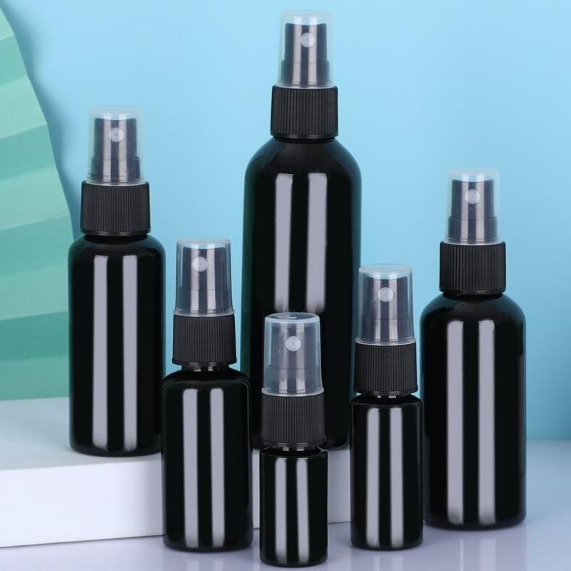 5pcs 10ml-100ml Black PET Spray Bottles-UV Protection Travel Refillable Containers for Alcohol,Cosmetics,Portable Fine Mist Sprayer Bottles