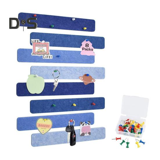 

8 шт. фетровая полоска для сообщений самоклеящаяся доска объявлений DIY булавка 35 кнопок школьные наклейки для домашнего декора стены синий
