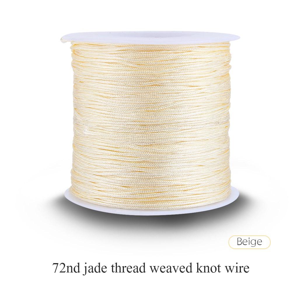

100M x 0.8mm Nylon Chinese Knot Cord Rattail Macrame Shamballa Thread String Beige