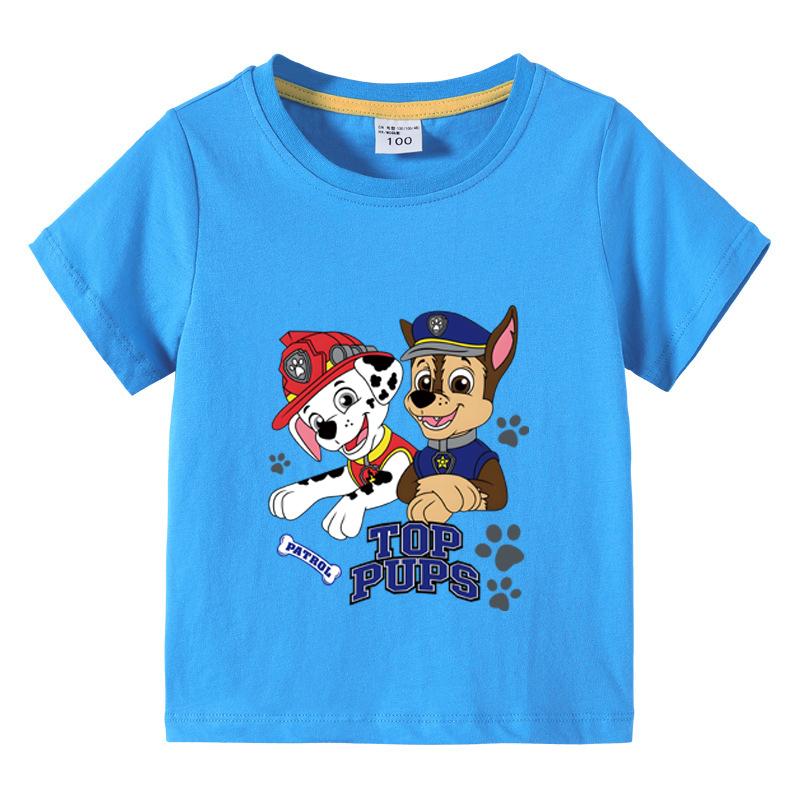 Футболка Paw Patrol для малышей летняя, одежда для девочек-подростков, хлопок, футболка для мальчиков, бутик, детские футболки 110