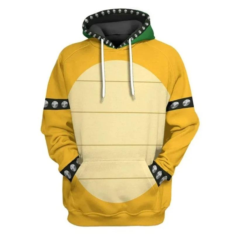 Super Bros Pullovers Sweatshirt voor Volwassenen 3D Geprint Casual met Capuchon Kerstmis Halloween Kostuum Outfits Man Anime Hoodie