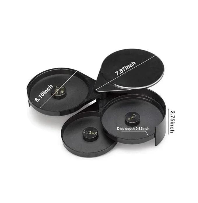 

3 Tier Salt and Sugar Tray with Rotating Base for Cocktail Margarita Juice Rim Seasoning Tool Multi Layer Condiment Box