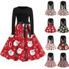 Women's Fashionable And Elegant Autmn And Winter Long-sleeved Round Neck Christmas Print Dress