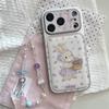 Purple Floral Rabbit Case for iPhone 15/14 & 17/16 Pro Max