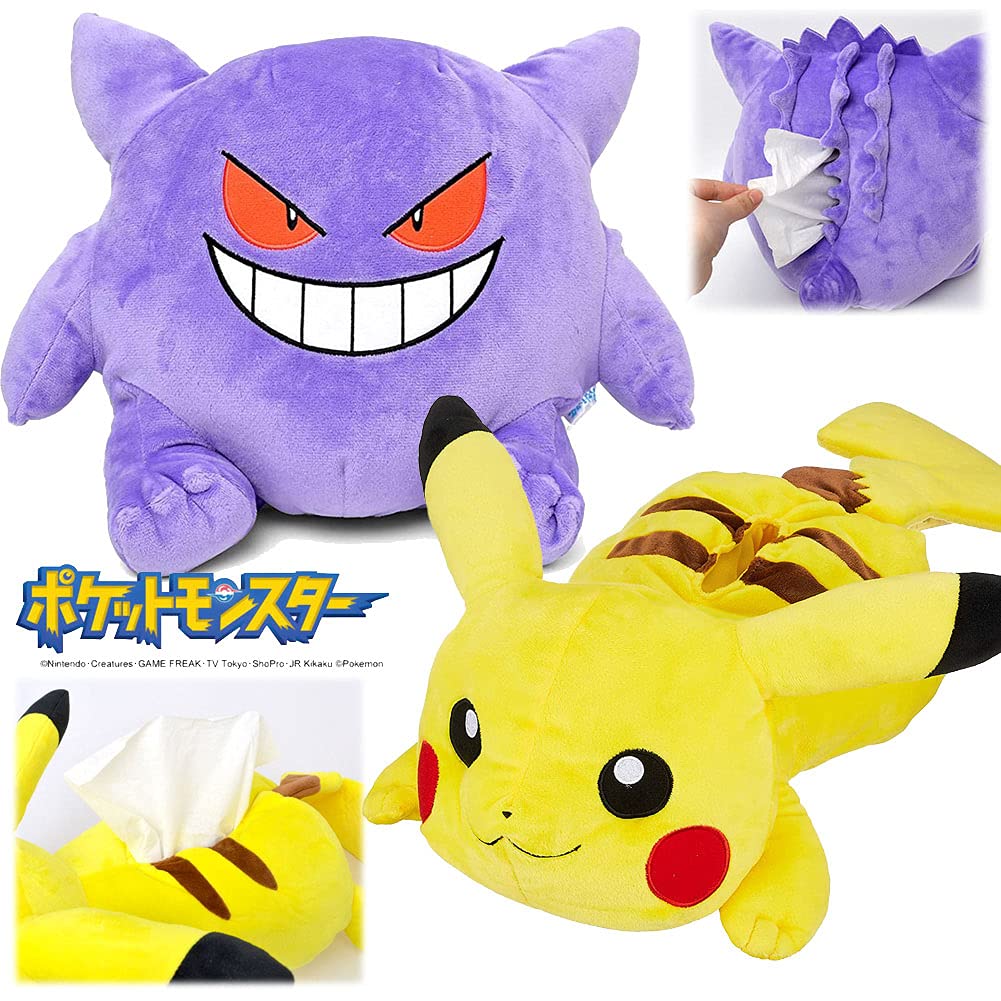 Plush Tissue Pocket Monster Tissue Cute Interior Pokémon Cover, Case, Large, Accessory, pz-brz24 (Gengar)