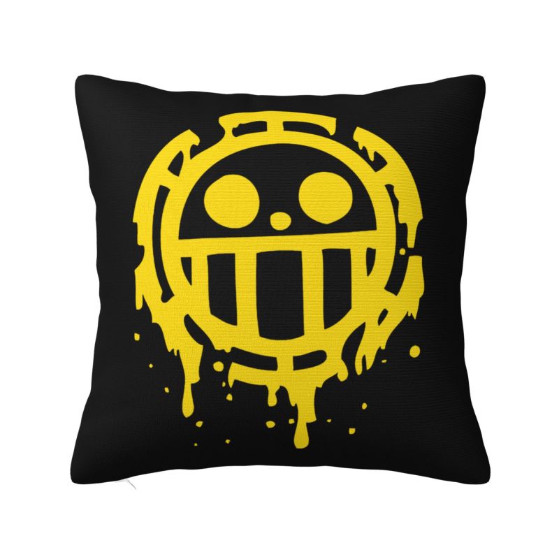 Custom Modern One Pieces Luffy Anime Cushion Cover for Sofa Soft Pirate Skull Manga Pillow Case