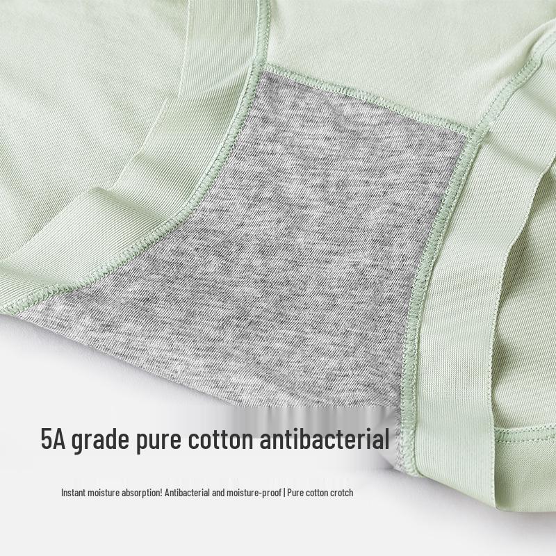 A-Class Women's Seamless Mid-Waist Cotton Underwear - Antibacterial, Breathable, High Elasticity Triangle Briefs