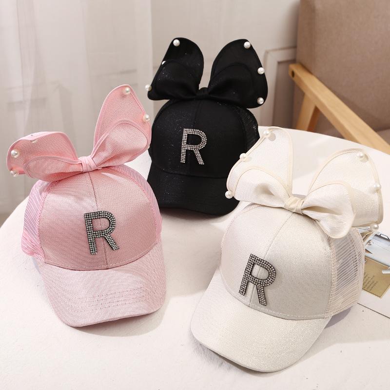 Cappello estivo traspirante in rete per bambini con visiera a becco d'anatra e protezione solare da principessa