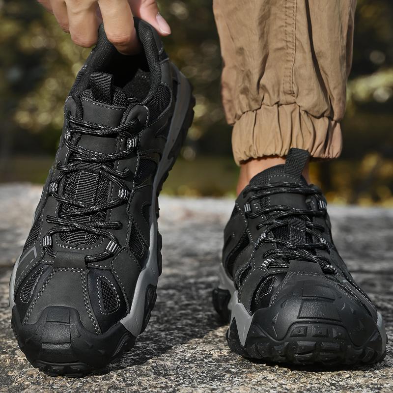 Fashion Outdoor Sports Soft Walking Footwear Hiking Shoes Outdoor Mens Sneakers Non-Slip Casual Leather Shoes Comfortable Driving Shoes