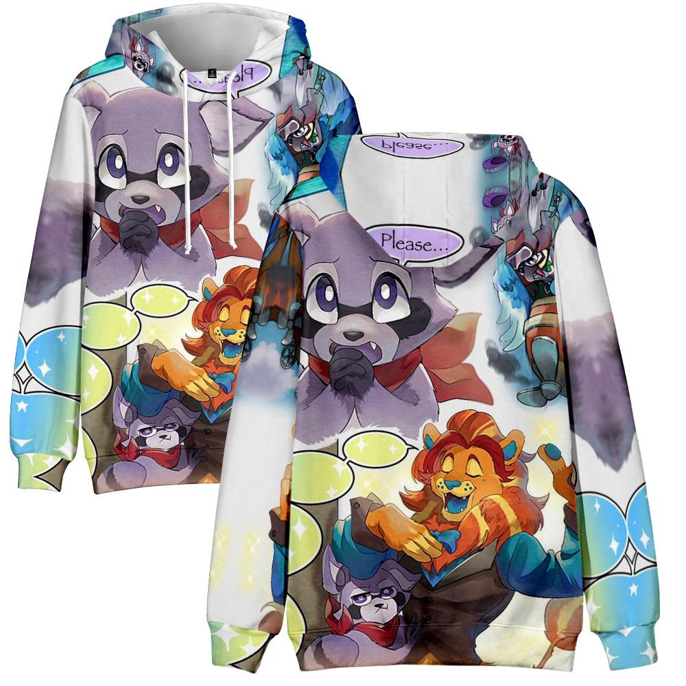 9 Farben Mode Indigo Park Cartoon Bedruckte Hoodies Herbst Langarm Unisex Pullover Streetwear Lustige Kleidung