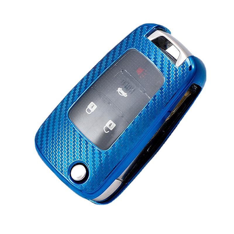Chevrolet Key Case for Cavalier & Malibu - Carbon Fiber Transparent Soft Rubber Cover