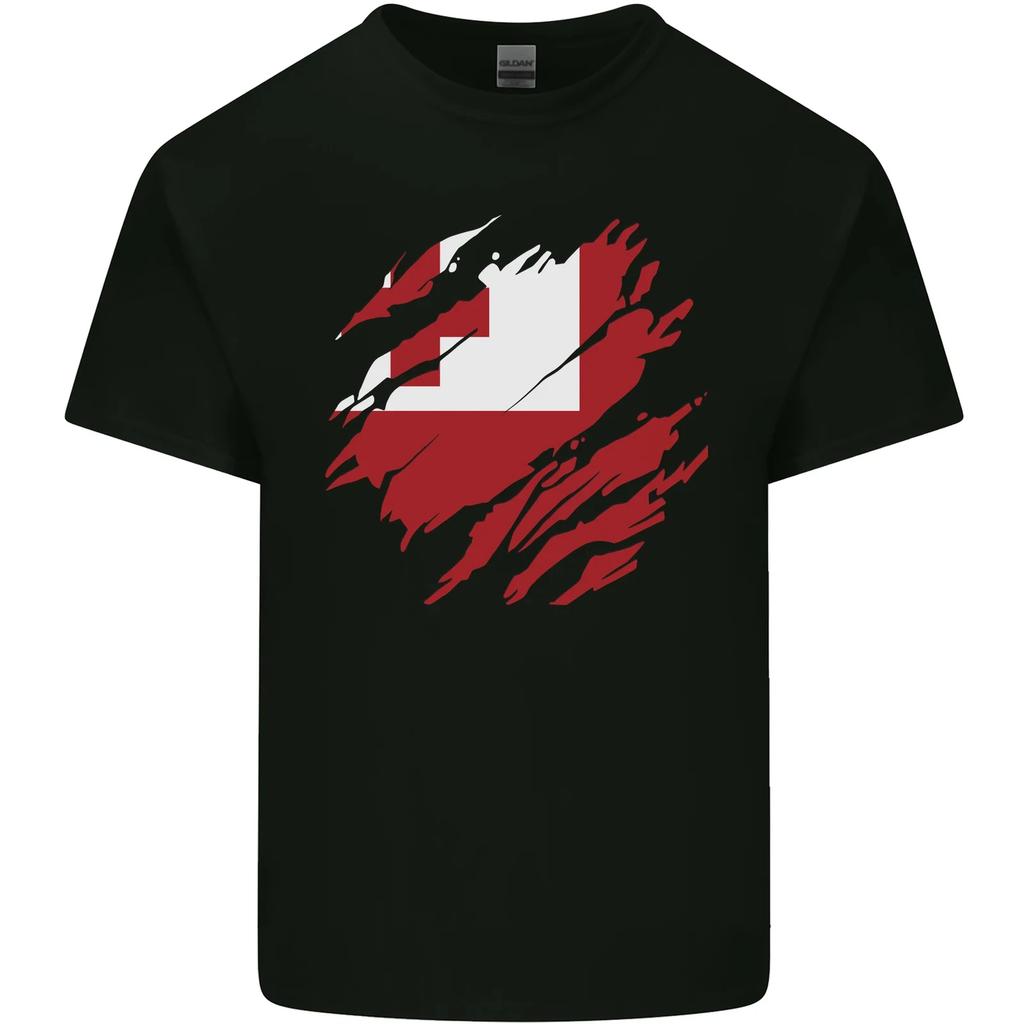 Torn Tongo Flag Tongan Day Football Kids T-Shirt Childrens