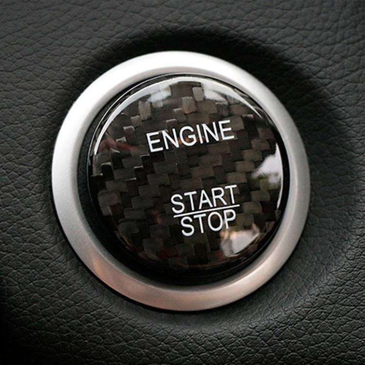 Car Engine Start Stop Button Switch Cover Carbon Fiber Sticker For Mercedes-Benz чёрный