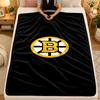 Flannel BlanketBoston Bruins Warm Soft Throw Blanket for Indoor Sofa Bed Living Room Use