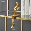 Goldene Heimdeko Denker Statuen Bücherregal Skulptur Dekorationen für Wohnzimmer Moderne Figuren Regal Tisch Schreibtisch Dekor