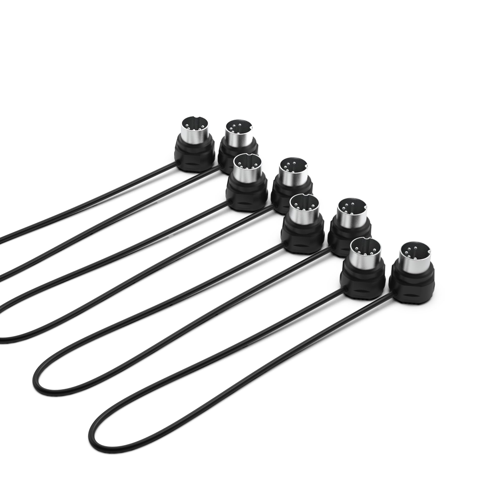 CME MIDI Cable 4-Pack 30cm 5-Pin DIN L-Shaped Thin Plug MIDI Interface Synthesizer Pedalboard