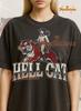 Hell Cat Raise Tiger Shirt, 90s Vintage Retro Bootleg Hell Cat T-Shirt, Fire Tiger Graphic Tee, Edgy Heavy Metal Style Shirt