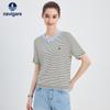 Women's Striped Knit Sailor Short-Sleeve T-Shirt