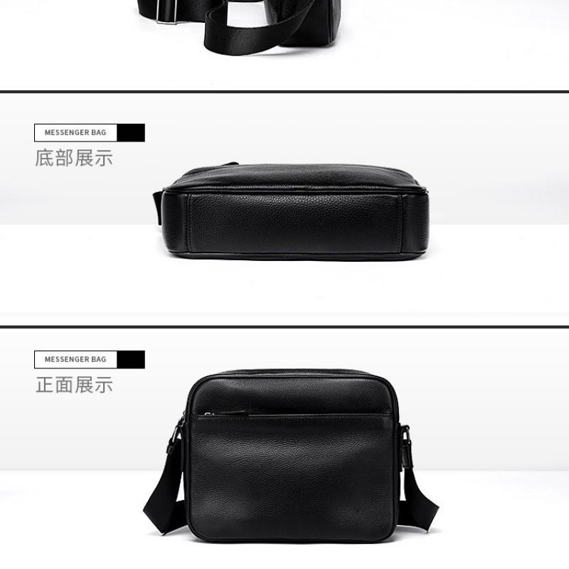 Real Leather Men's Shoulder Crossbody Bag New Business Leisure Commuting Popular Item Top Layer Cowhide Backpack