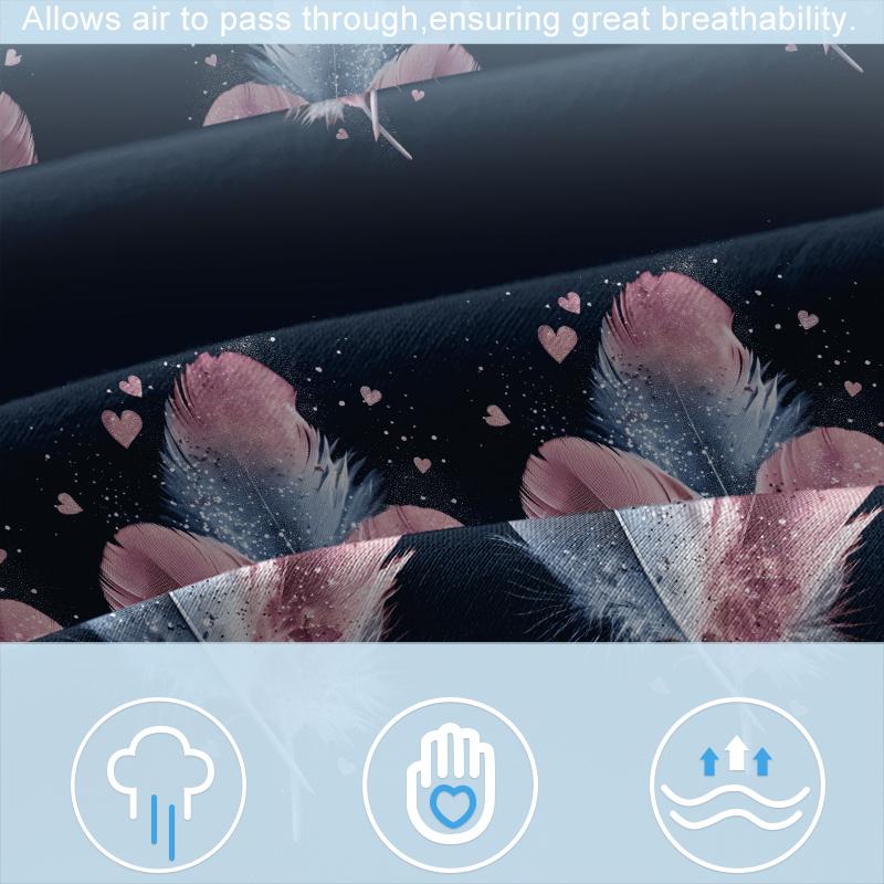 1 Simple Modern Feather Diamond Printed Matte Fitted Sheet, Bedroom Printed Bed Cover, Bedding(Excluding Pillowcases)