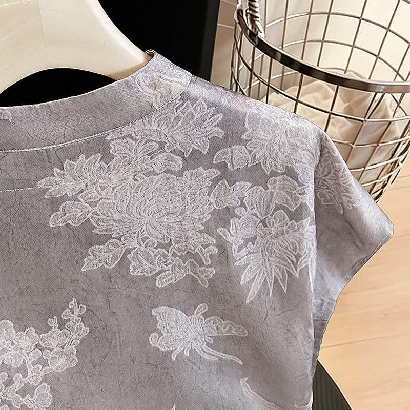 Women's New Chinese Style Retro Short Sleeve Shirt