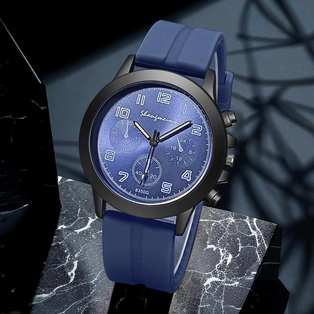 Watches for Men Casual Quartz Watches Man Silicone Strap Quartz Wristwatch Fashion Simple Round Glass Dial Date Watch Reloj