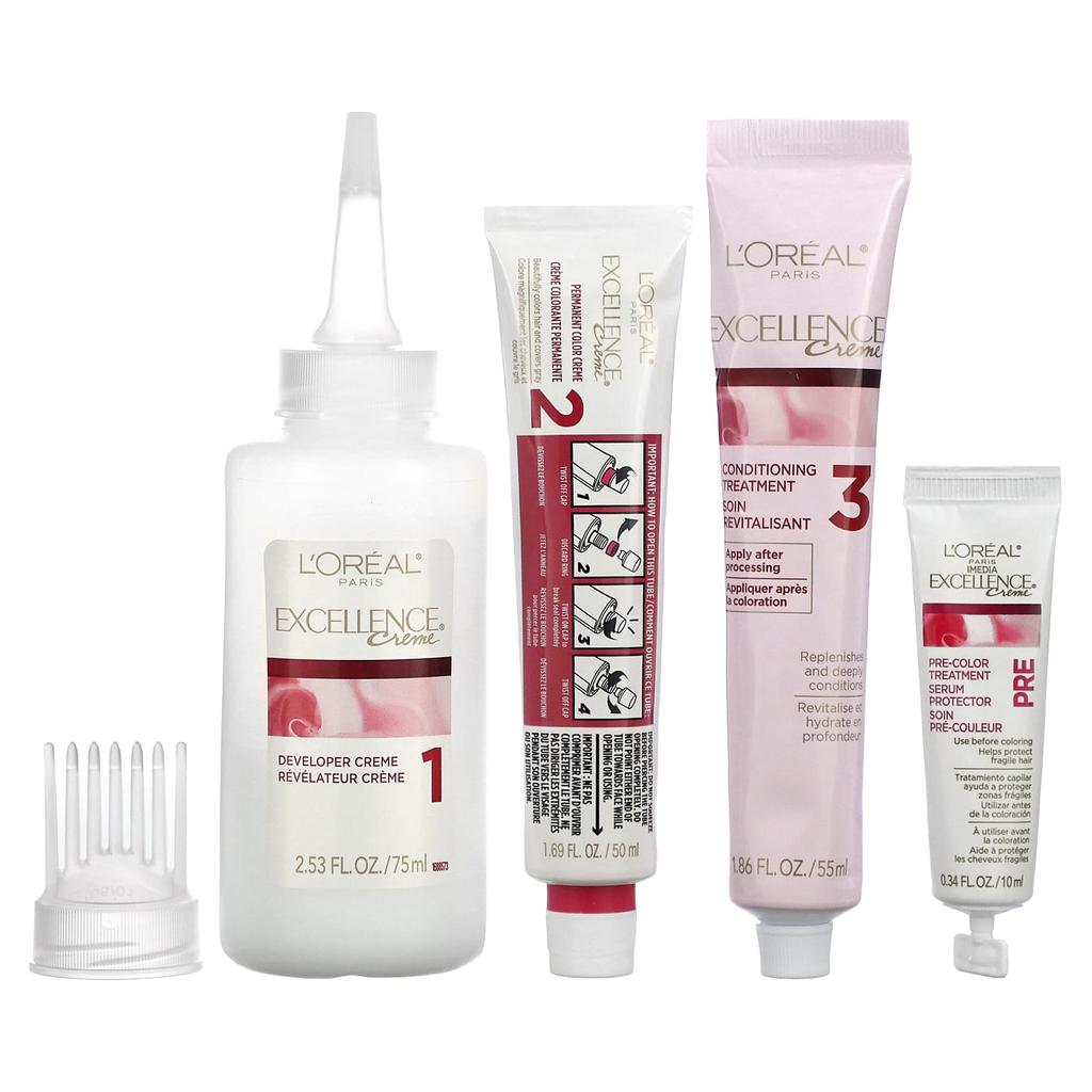 L'Oréal, Excellence Cream, Triple Protection Color, Medium Blonde 8 packs, 1 application