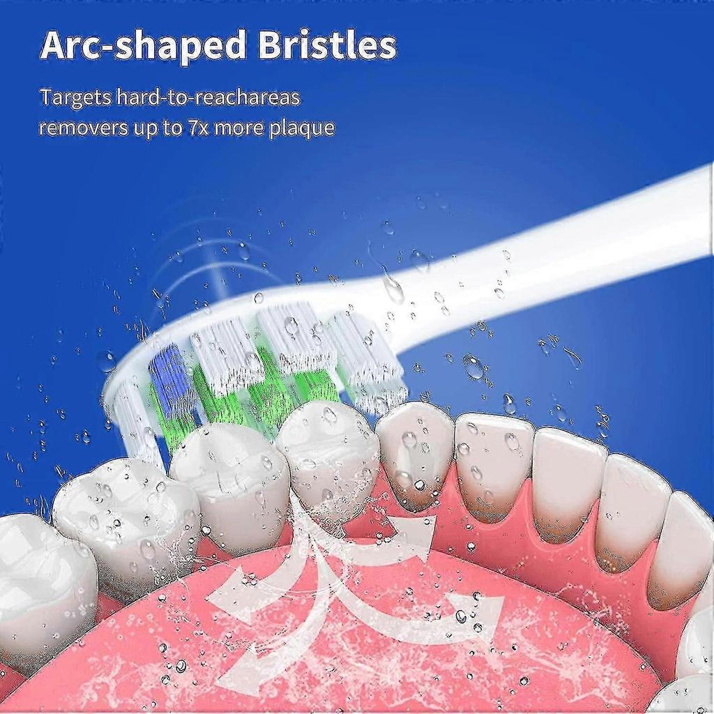 Replacement Brush Heads (white) Compatible With Electric Toothbrush, Pack Of 8 Electric Toothbrush Heads Suitable For Plaque Control