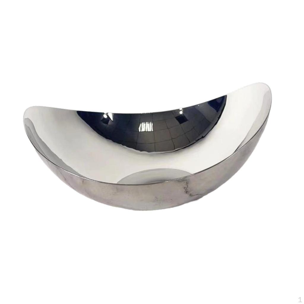 Desktop Storage Tray Dry Fruit Organizer Plate Stainless Steel Coffee Table Decorative Geometric