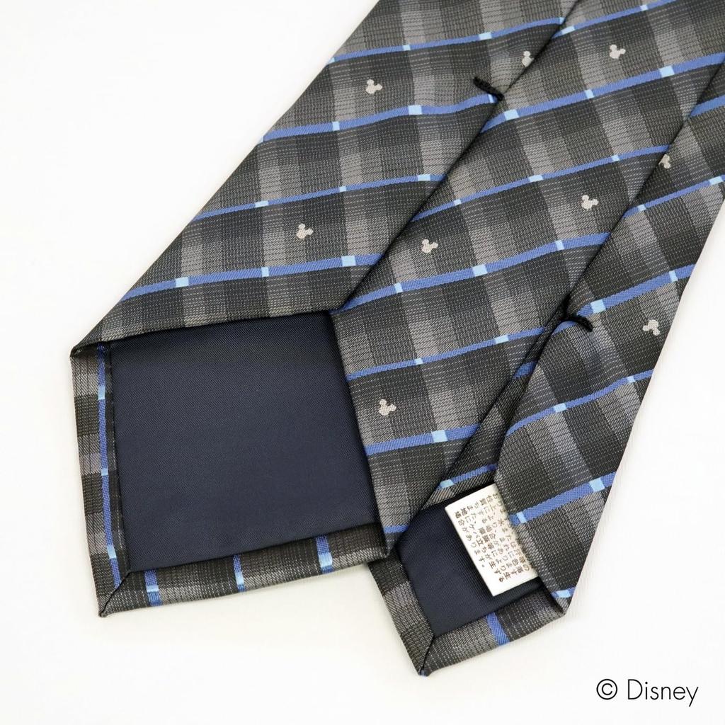 [Disney] Necktie (Three Circle Silhouette Gradient Check Pattern) Necktie D50037 Gray