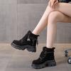 2025 Autumn and Winter New Thick-soled Heightening Martin Boots Women's British Style Lace-up Fashion Knight Boots Women's Boots High Value