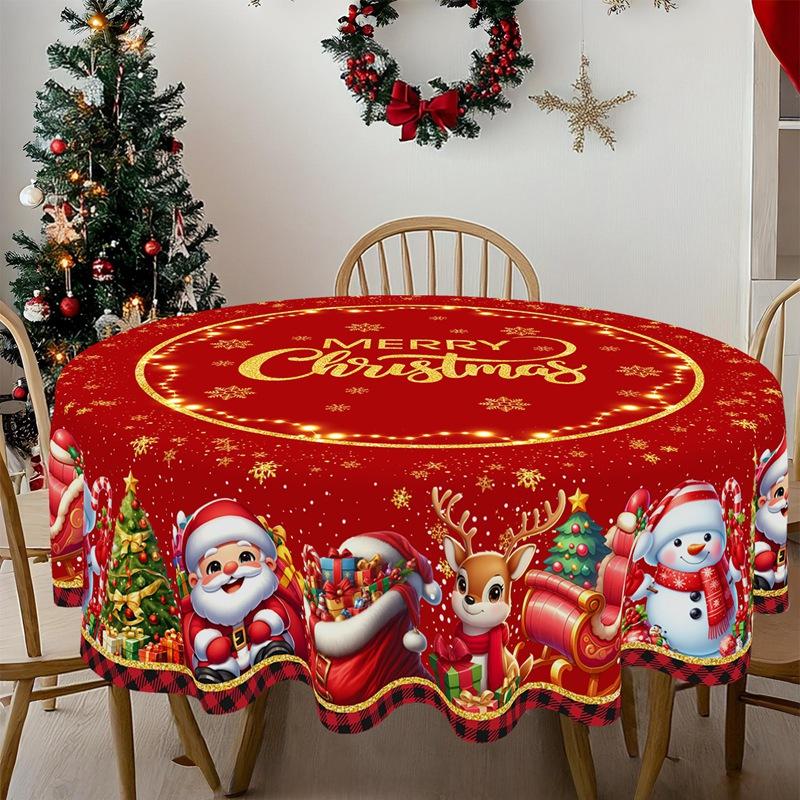 Christmas Tablecloth Christmas Decorations for Home 2026 Xmas Gifts Navidad New Year Winter Holiday Kitchen Dining Table Cover