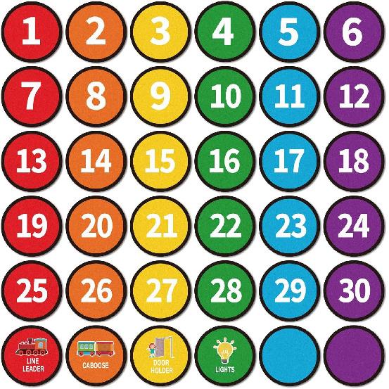 Floor Number Stickers for Classroom Lining up - 36PCS Line up Spots for Classroom Floor Stickers Dots Floors Numbers Decals for Back to School