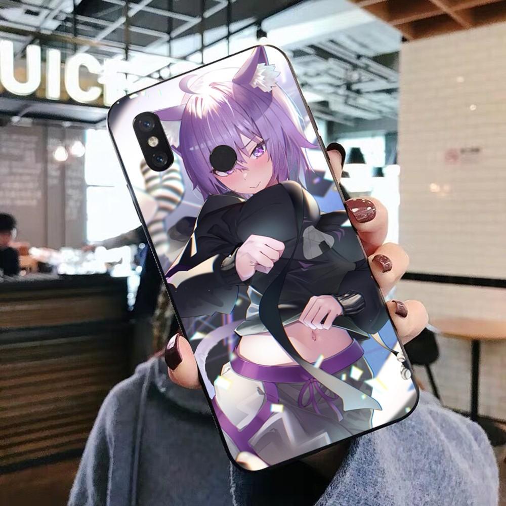 Kawaii Nekomata Okayu Phone Case For Xiaomi Mi 5X 8 9 10 11 12 lite pro 10T PocoX3pro PocoM3 Note 10 pro lite