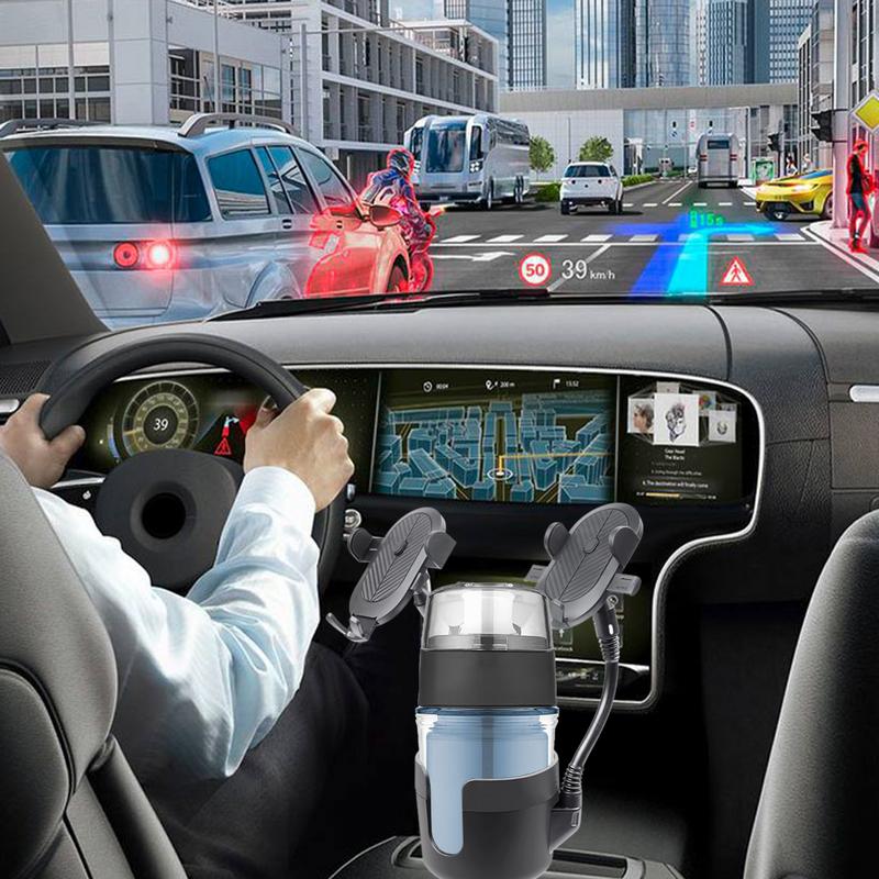 Multifunctional 3 In 1 Adjustable Car Cup Holder Expander Adapter With Phone Holder Car Drink Cup Bottle Holder Stand Organizer