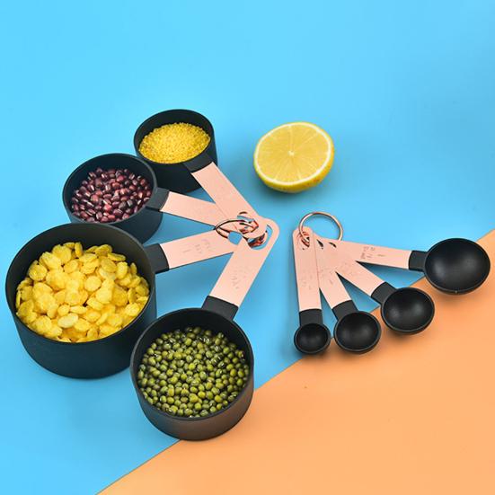 4Pcs Measuring Spoon Clear Scale Ring Buckle Comfortable Grip Plastic Food Measuring Scoop Set Kitchen Gadget Home Supplies